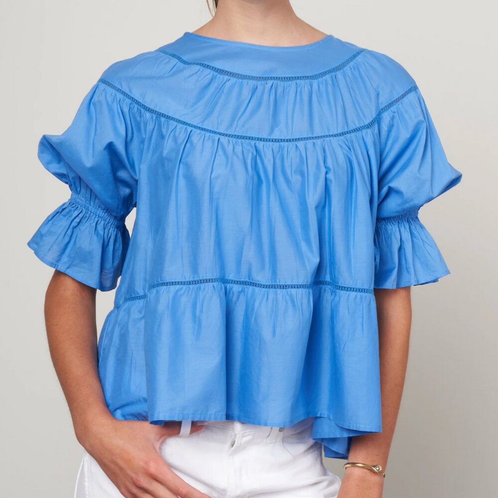 Merlette Sol Blouse Top in 'Byzantine' Blue, Small